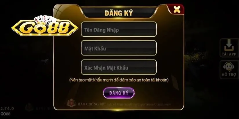 Hướng dẫn các bước đăng ký Go88 chi tiết